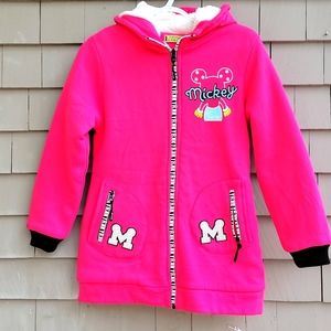 Linglong Girl's Bright Pink Fleece Lined Jacket Coat Soft Size 12